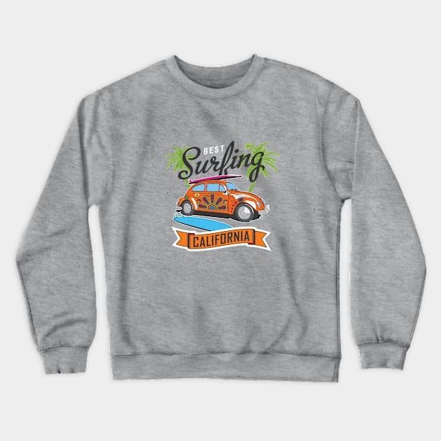 California Surfing Crewneck Sweatshirt by jmgoutdoors